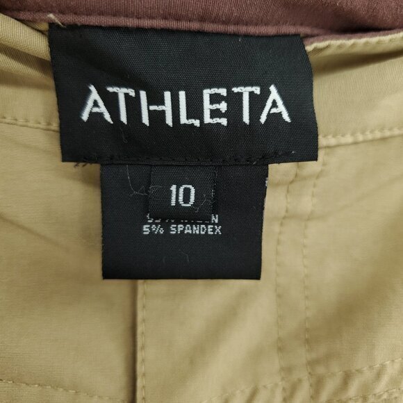 Athleta Lightweight/Quick-Dry A-Line Pleated Cargo Pocket Skirt 10 Tan - Picture 3 of 16